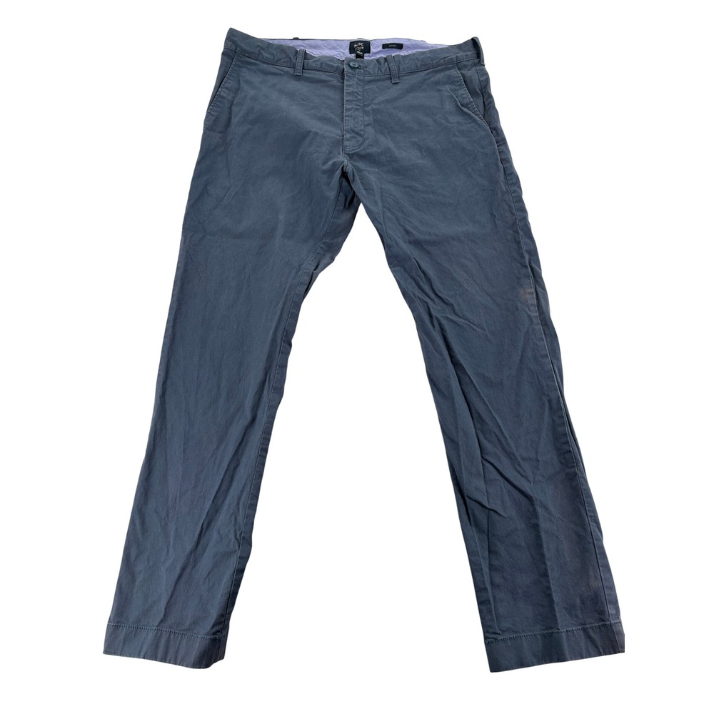 J.Crew Flex Chino Pants 34x30 Driggs Slim Fit Navy Blue Stretch Cotton